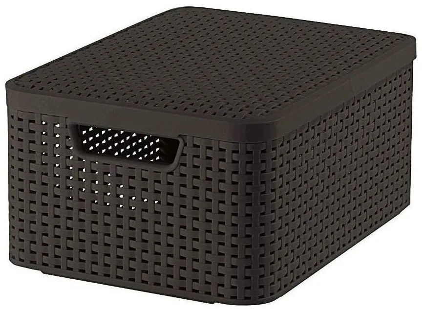 Cutie de depozitare maro închis din plastic cu capac 29x39x19 cm Style – Curver