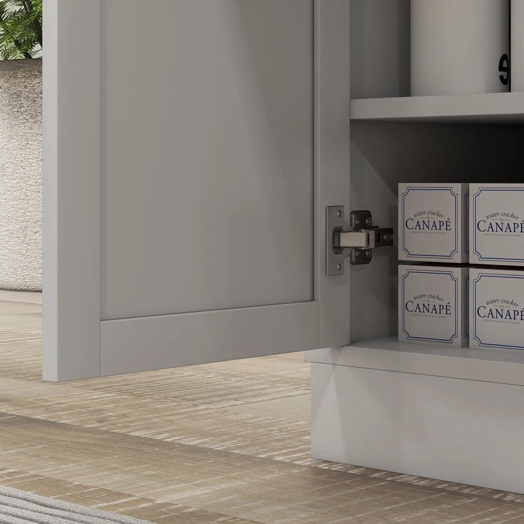 HOMCOM Dulap mobilier cuptor cu microunde pentru bucătărie cu spațiu deschis 1 sertar și dulap cu 2 uși 61 x 35 x 125,4 cm alb | Aosom Romania