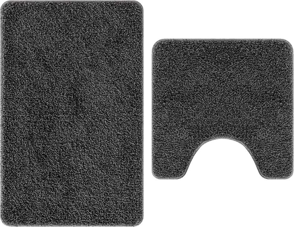 vidaXL Set de mochete anti-derapante pentru baie 2 pcs Gri închis PP
