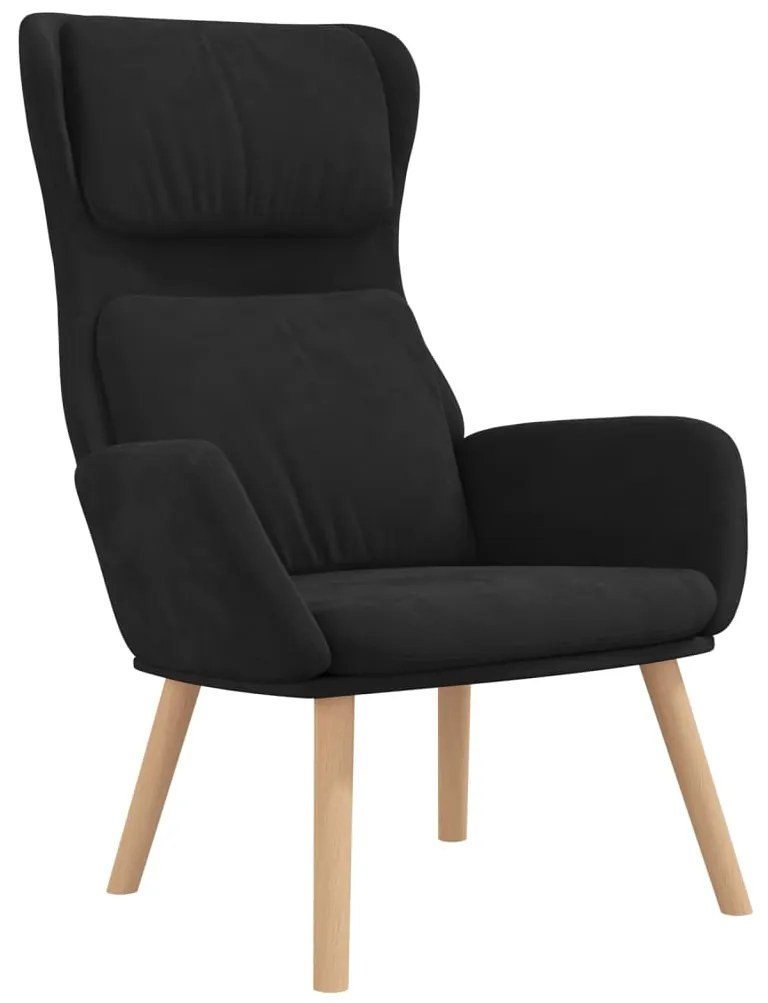 341357 vidaXL Scaun de relaxare, negru, catifea