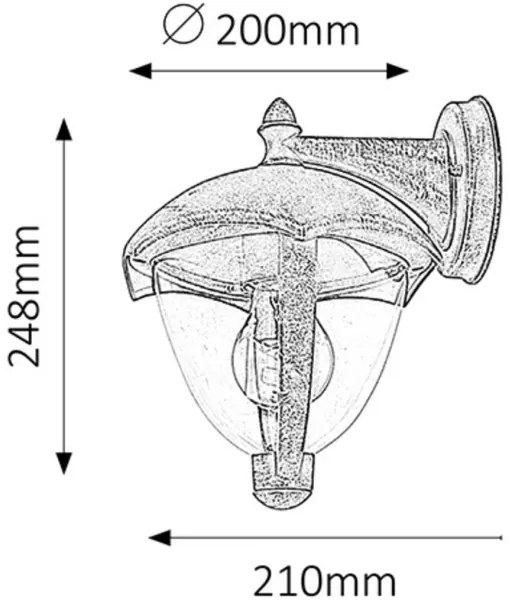 Rabalux 8670 - Corp de iluminat exterior MIAMI 1xE27/40W/230V