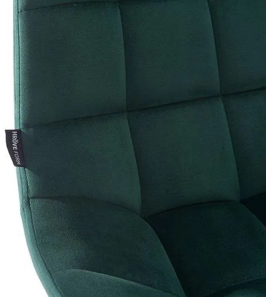 HR590CROSS scaun Catifea Verde cu Bază Aurie