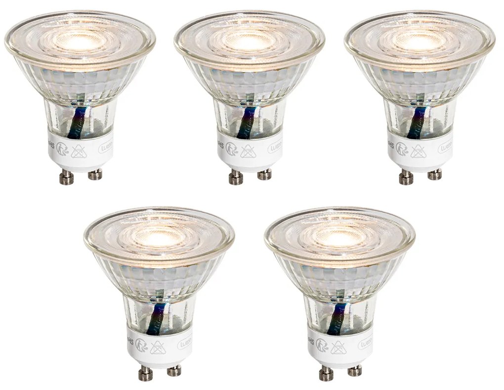 Set de 5 becuri LED clare GU10 50mm 4.9W 450 lm 3000K