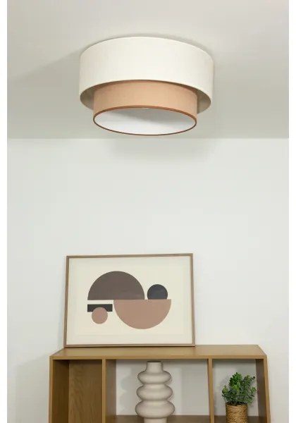 Plafonieră NATIA, 1xE27/60W/230V, Ø 45 cm, alb/maro