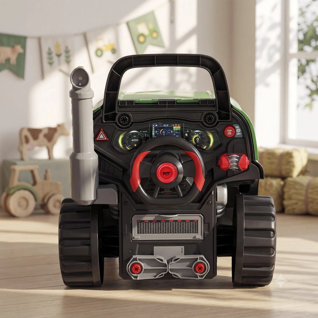 AIYAPLAY Atelier Camion Jucărie pentru Copii cu Motor, 60 Accesorii, Lumini și Sunete, 42x42x47 cm, Verde | Aosom Romania