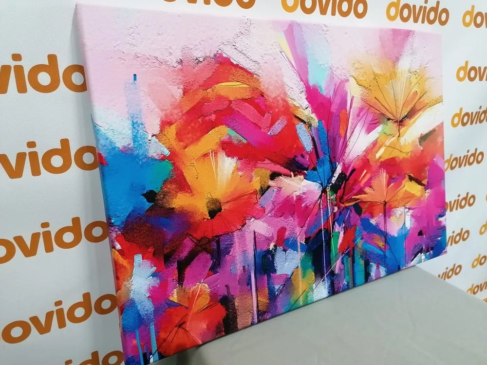 Tablou flori colorate abstracte