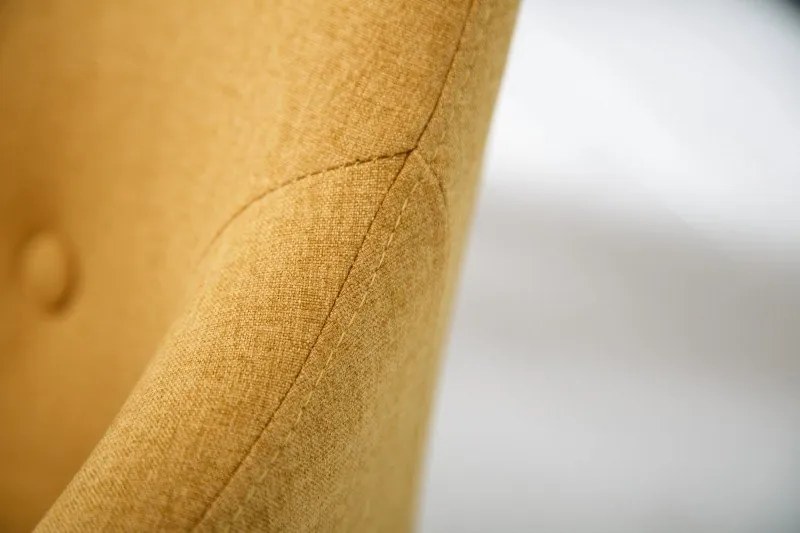Scaun elegant, tapitat Scandinavia galben mustar