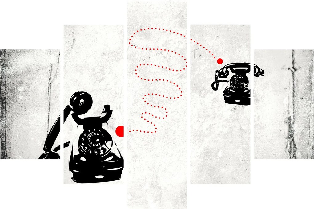 Tablou - Desen de telefon în stilul lui Banksy (150x105 cm)