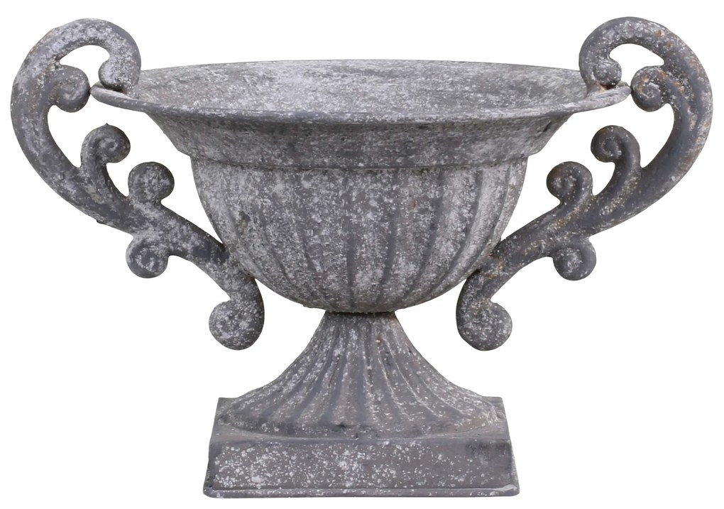 Recipient decorativ Antique din metal, gri, 21x16x12 cm