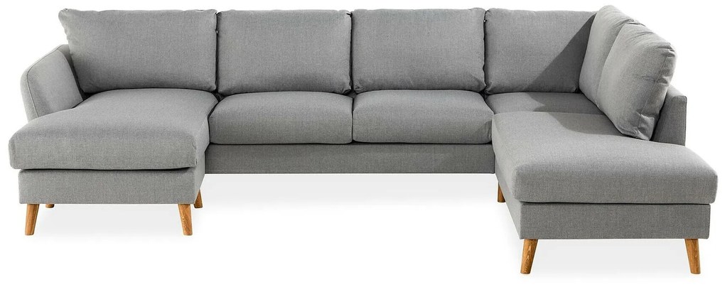 Colțar Scandinavian Choice P104Maro deschis, Gri, 310x196x89cm, Picioare: Lemn
