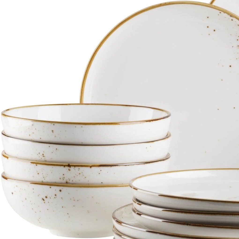 Mäser Set de 16 piese de vase Pintar White cupuncte maro