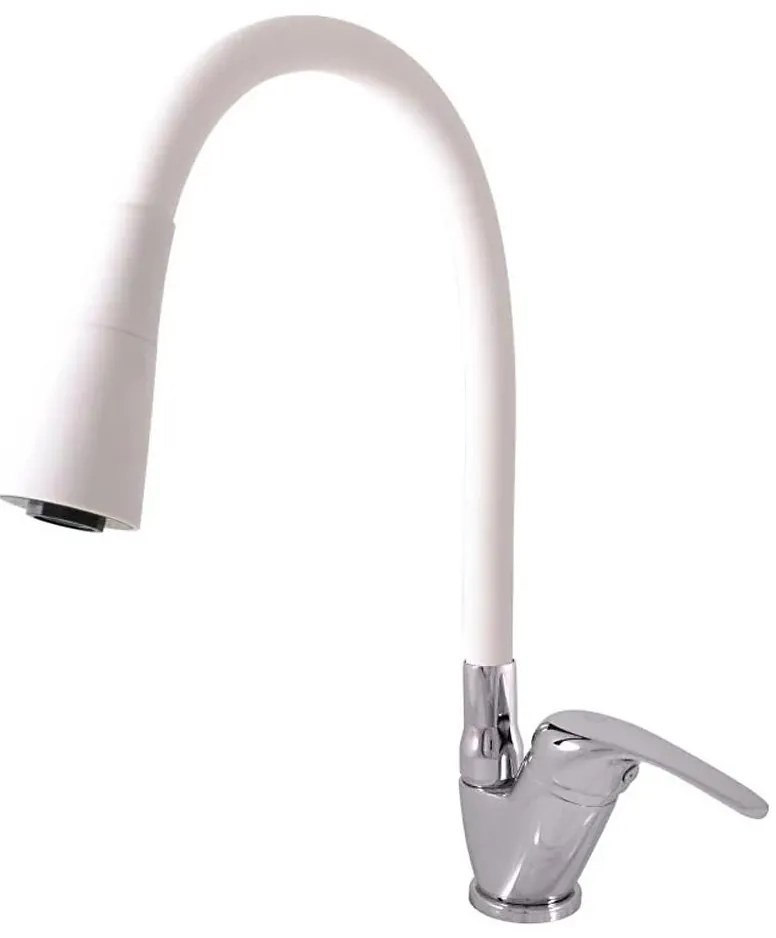 Baterie pentru chiuvetă RAV Slezák SAZAVA SA006.0/13CB, 35,6 cm, alb/crom lucios