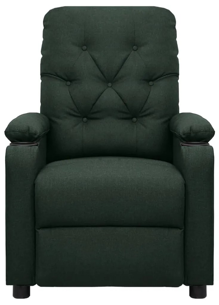 339118 vidaXL Fotoliu de masaj, verde închis, material textil