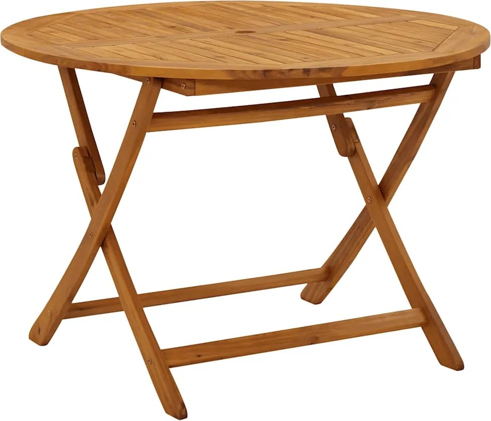 vidaXL Masă de grădină pliabilă, 110 cm, lemn masiv de acacia