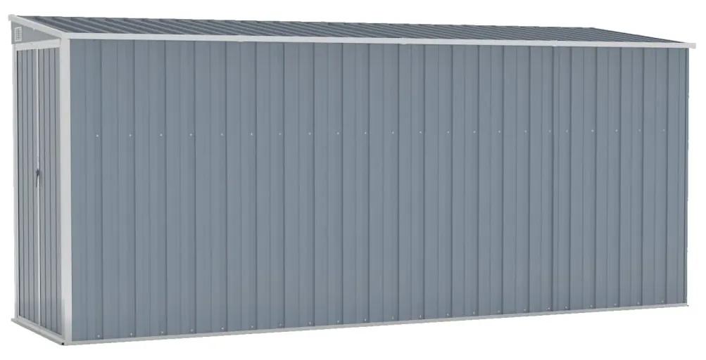 Sopron gradina montaj perete gri 118x382x178 cm otel zincat Gri, 118 x 382 x 178 cm