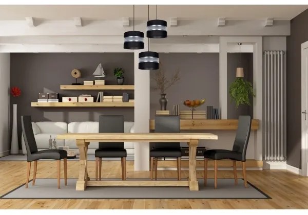 Lustră pe cablu CORAL 3xE27/60W/230V negru/crom d. 45 cm