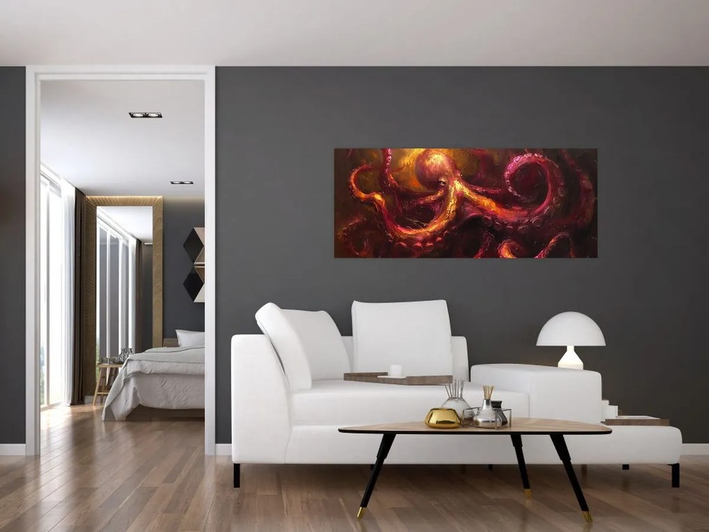 Tablou - Octopus, pictură în ulei (120x50 cm)