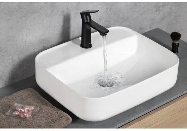 Baterie de lavoar Sapho PAX 16,5 cm negru mat