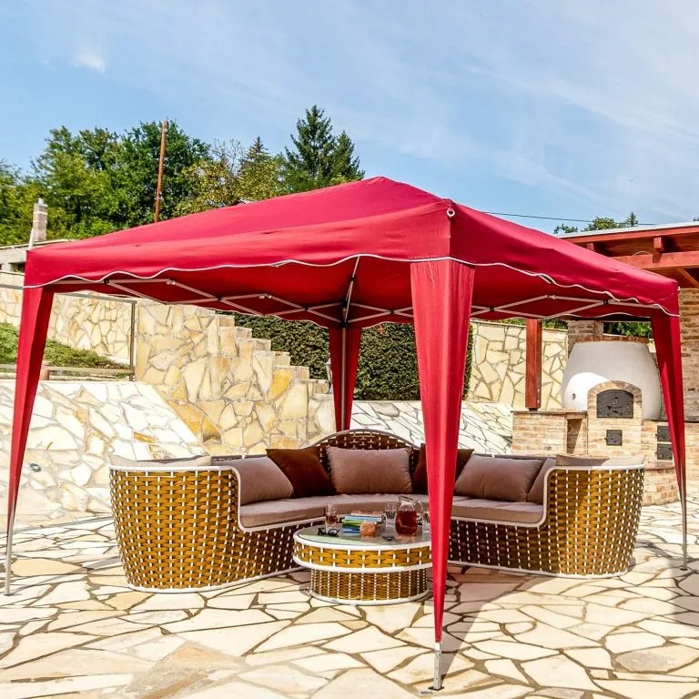 Cort de petrecere în grădină INSTENT BASIC - 3x3 m, visiniu
