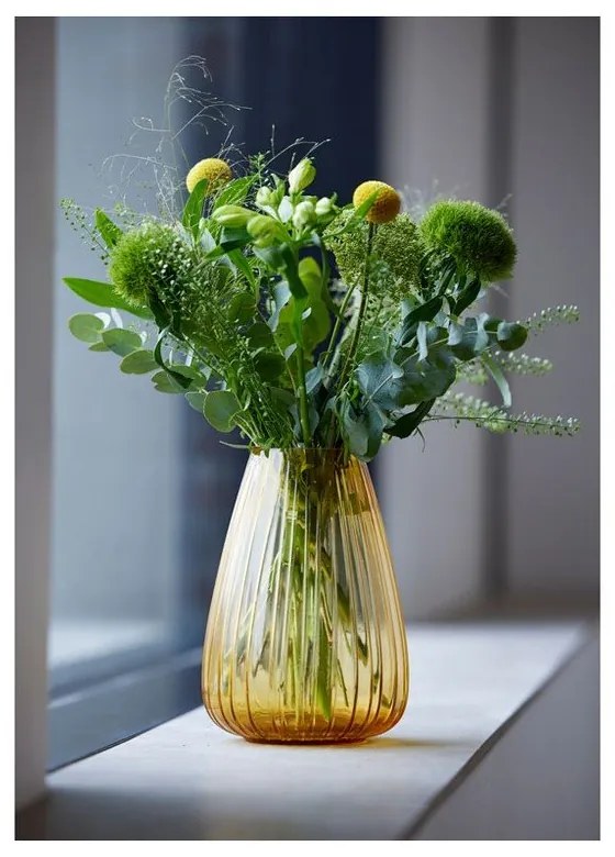 Vază din sticlă Bitz Kusintha, înălțime 22 cm, galben