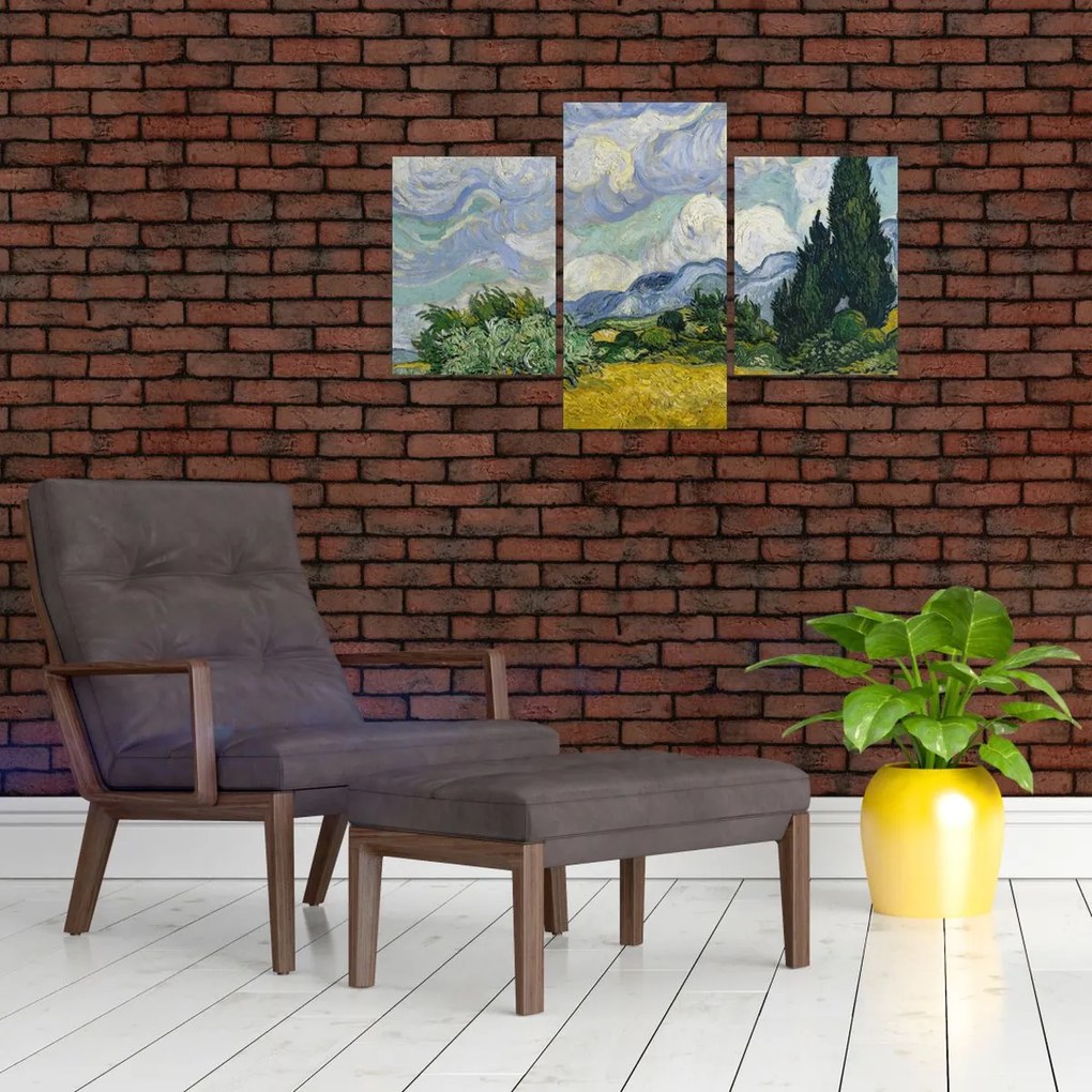 Tablou - Vincent van Gogh, Wheat Field with Cypresses, reproducere (90x60 cm)