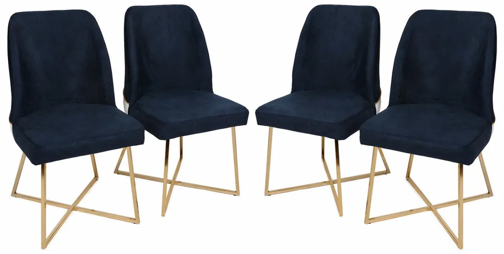 Set de scaune de sufragerie Madrid Dark Blue, 4buc., 4 buc