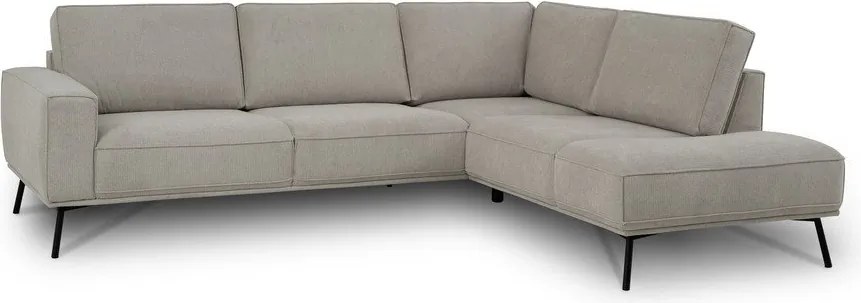 Colțar grej cu tapițerie din chenille (cu colț pe partea dreaptă/în formă de ”L”) Amsterdam – Scandic