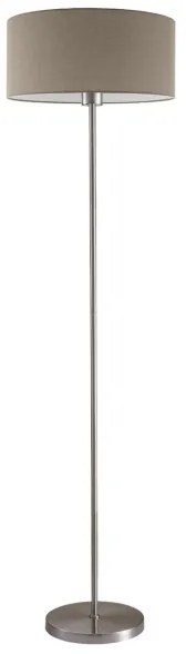 Lampă de podea LED TUNJA, 1x E27/20W/230V, Ø 38 cm, crom mat/taupe