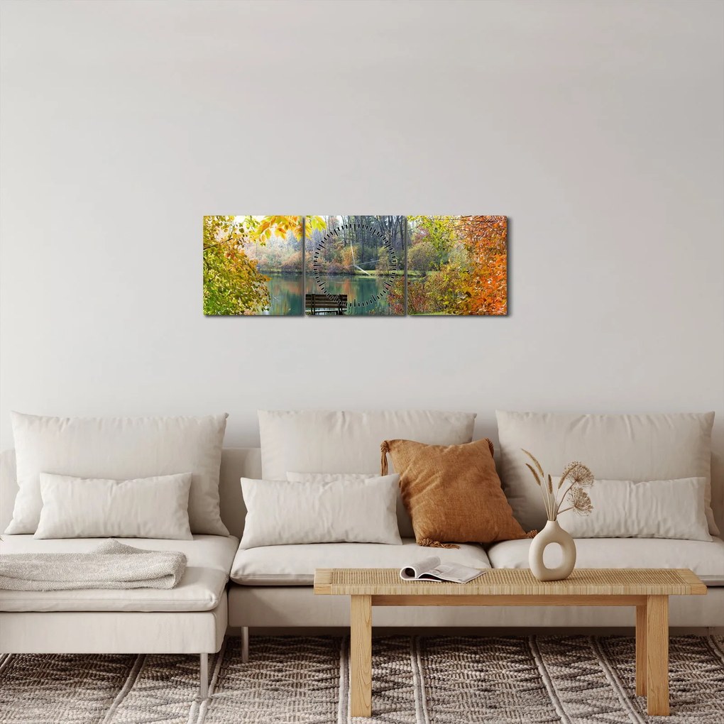 Tablou cu pescărie (cu ceas) (90x30 cm)