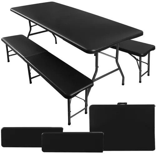 JAKS Set pliabil pentru bere 180 cm negru