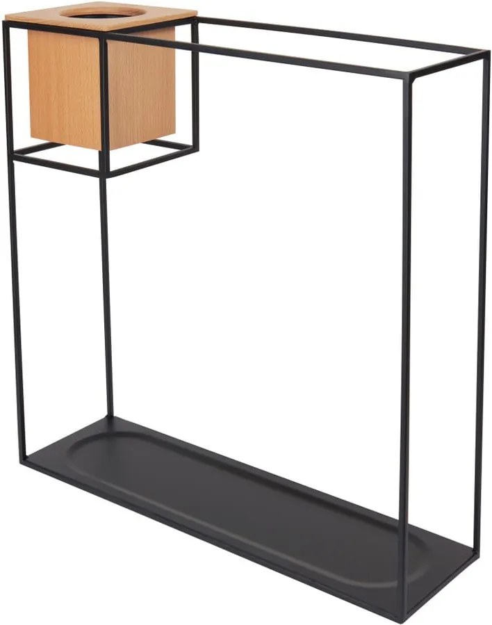 Raft de perete din metal cu ghiveci pentru flori Umbra Cubist, 38 x 38 cm, negru