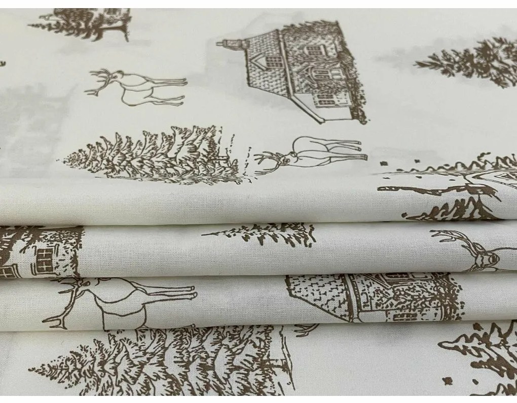 Lenjerie de pat din bumbac de Crăciun Peisaj de iarnă, 140 x 200 cm, 70 x 90 cm