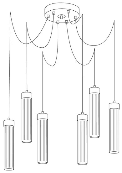 Lustră pe cablu Kolarz 6009.30650 RAGGIO 6xE14/25W/230V argintie
