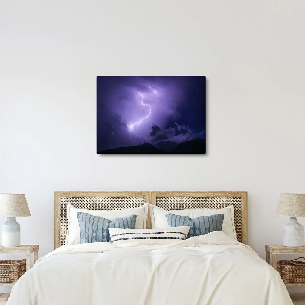 Tablou - cerul violet cu fulger (70x50 cm)