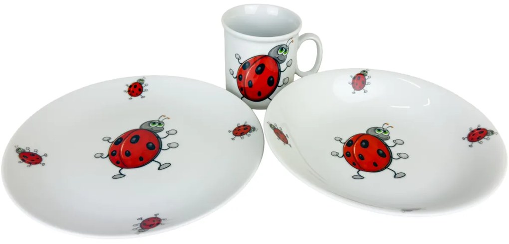 Thun Set de masă pentru copii din 3 piese, cumodel de buburuză