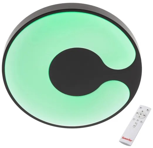 Redo 05-927 - Plafonieră LED RGBW BIGSI LED/48W/230V Ø 50 cm neagră + telecomandă