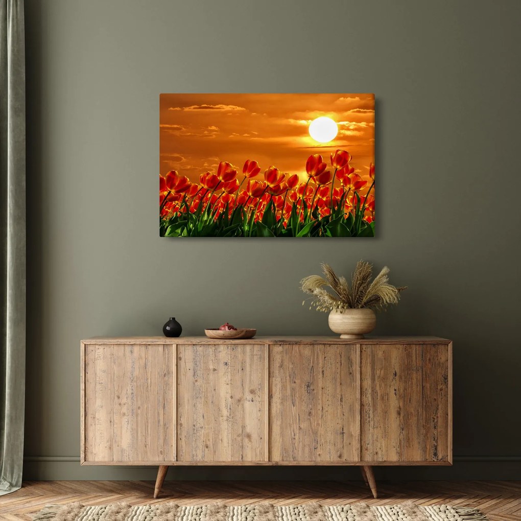 Tablou - lan înflorit de lalele (90x60 cm)