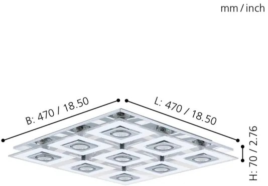 Plafonieră LED Eglo 92877 CABO 9xGU10/3W/230V
