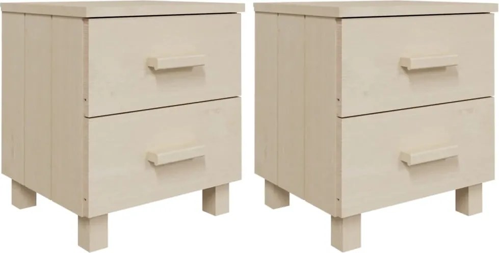 vidaXL Noptiere HAMAR 2 buc, maro miere, 40x35x44,5 cm, lemn masiv pin