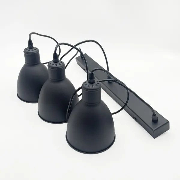 Brilagi - Lustră LED cu cablu RIDDY 3xE27/60W/230V neagră