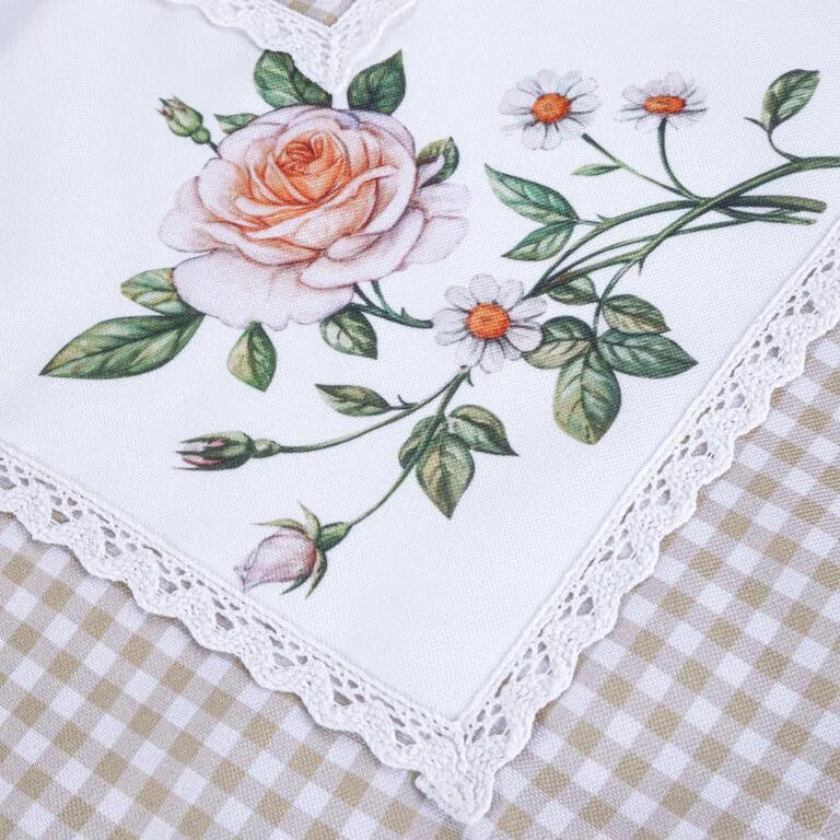 Fată de masă cu imprimeu TRANDAFIRI ÎNFLOREŞTE 85 x 85 cm
