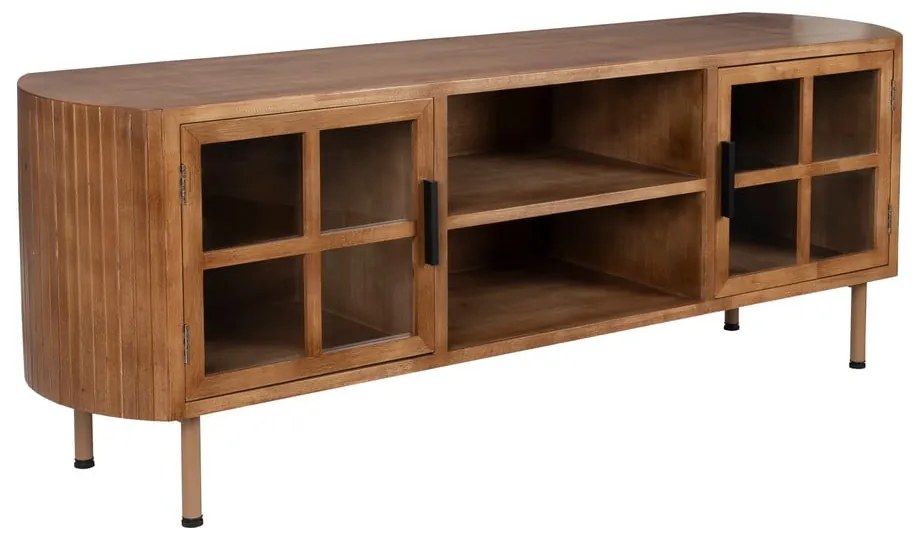 Comodă TV în culoare naturală din lemn de arbore de cauciuc 150x55x38 cm Yaz – White Label