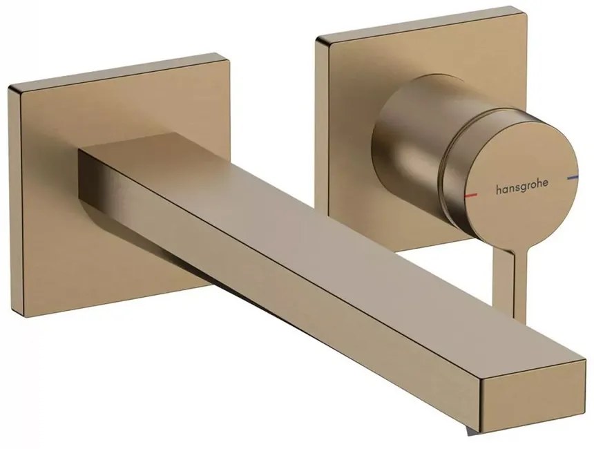 Baterie lavoar incastrata Hansgrohe Tecturis E bronz periat fara corp ingropat