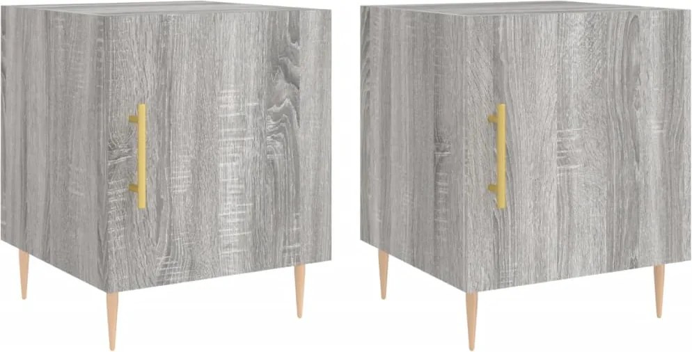 vidaXL Noptiere, 2 buc., gri sonoma, 40x40x50 cm, lemn compozit