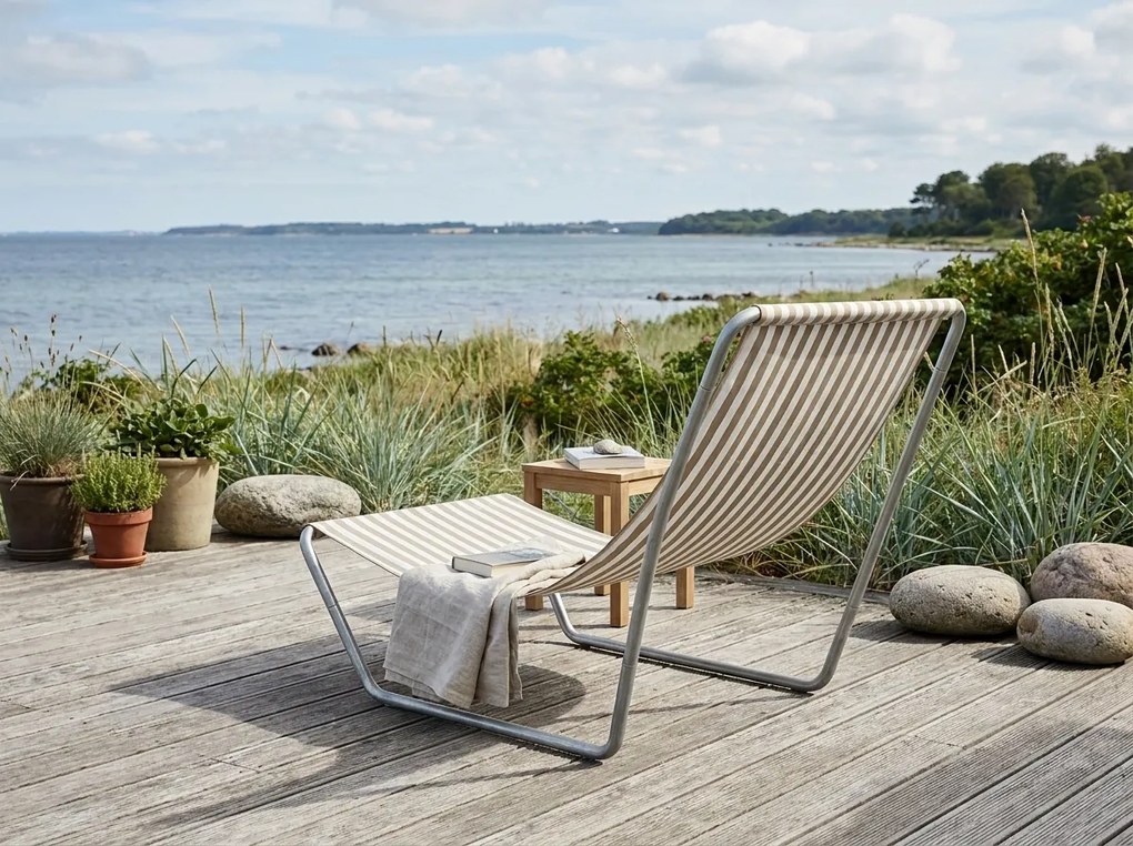 Sezlong de plaja pliabil SAND STRIPES, maro