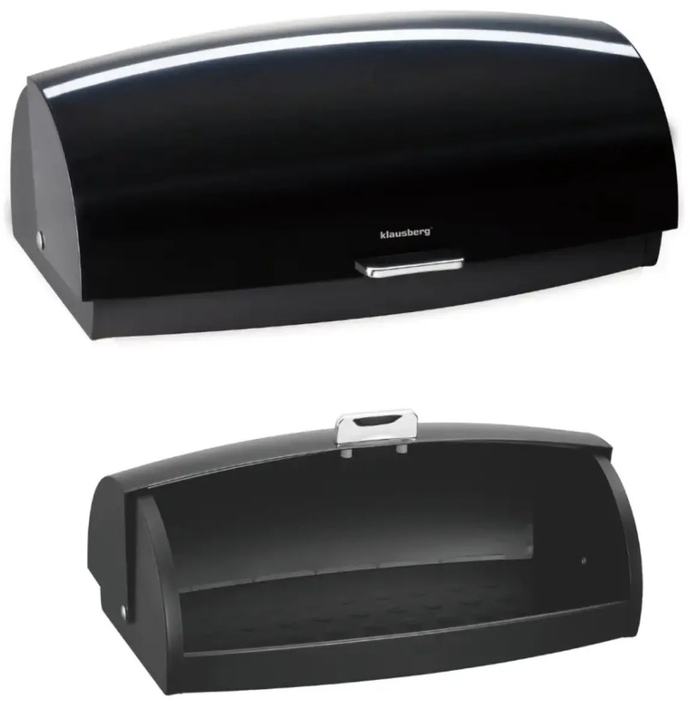 Cutie pentru pâine din metal, 45×28.5×17 cm, neagră, Klausberg KB-7931