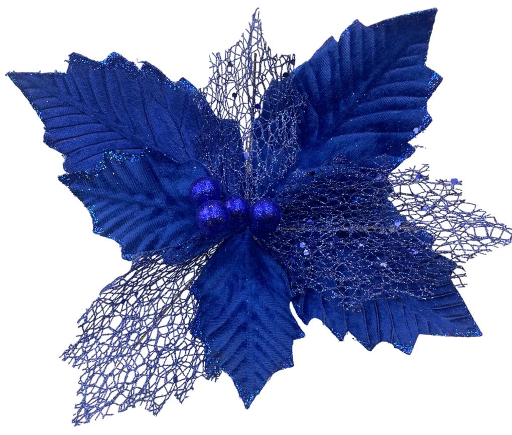 Ornament brad Craciunita Gloria 22cm, Albastru