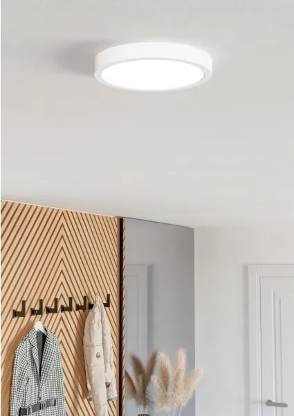 Eglo 901376 - Plafonieră LED RGBW FUEVA-Z dimabilă pentru baie, LED/11,2W/230V, 21,1 cm, IP44, alb