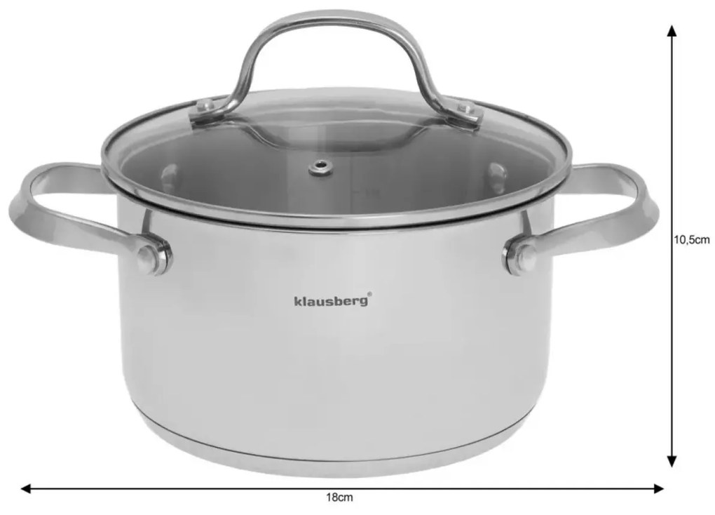 Set de oale, 9 piese, din oțel inoxidabil Klausberg KB-7215