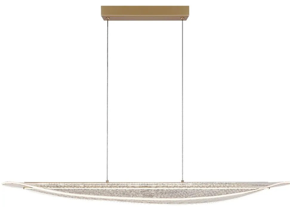 Lustra LED suspendata din metal auriu Zofrael L-94cm